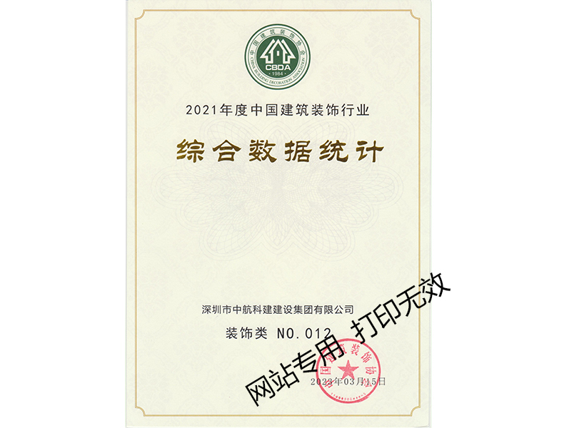 2021年度中國(guó)建筑裝飾行業(yè)綜合數(shù)據(jù)統(tǒng)計(jì)--裝飾類(lèi)