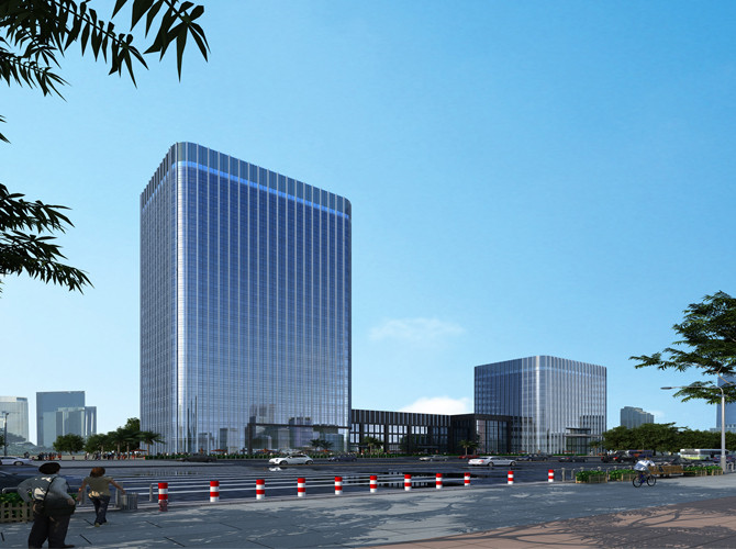 深圳金蘋果辦公樓玻璃幕墻工程